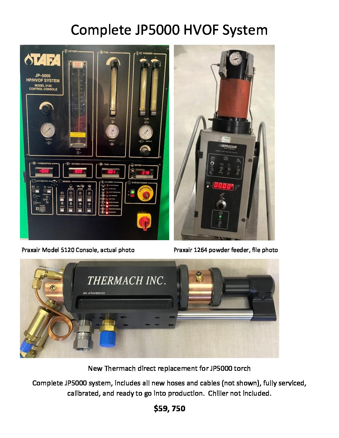 Jp5000 hvof hotsell for sale