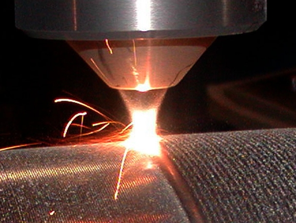 Laser Beam melting the substrate and feed stock powder